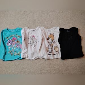 GUC Girl's Long Sleeve Graphic Tops - Unicorn, Penguin & More - Sz 5